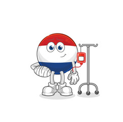 Netherlands sick in IV illustration. character vector