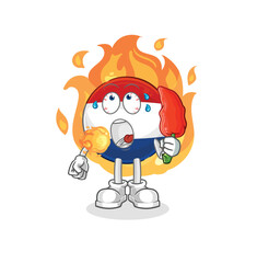 Netherlands eat hot chilie mascot. cartoon vector