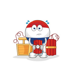 Netherlands holding dynamite character. cartoon mascot vector