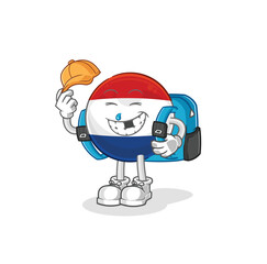 Netherlands goes to school vector. cartoon character