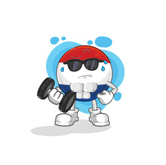 Netherlands lifting dumbbell vector. cartoon character