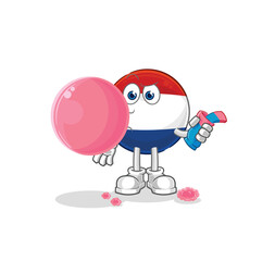 Netherlands chewing gum vector. cartoon character