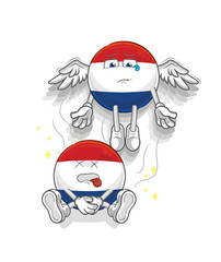 Netherlands spirit leaves the body mascot. cartoon vector