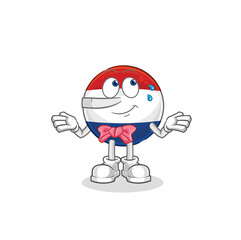 Netherlands lie like Pinocchio character. cartoon mascot vector
