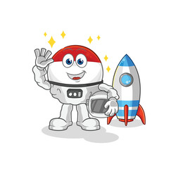 Netherlands astronaut waving character. cartoon mascot vector