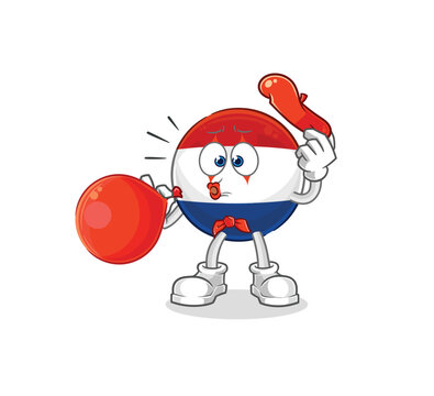 recommend clip art: Netherlands pantomime blowing balloon. cartoon mascot vector