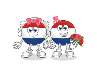 Netherlands wedding cartoon. cartoon mascot vector