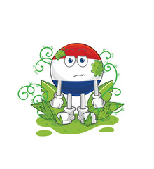 Netherlands waiting too long mascot. cartoon vector