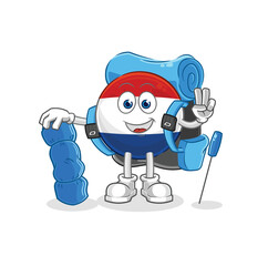 Netherlands go camping mascot. cartoon vector