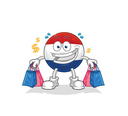 Netherlands shoping mascot. cartoon vector