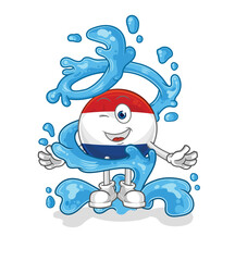 Netherlands fresh with water mascot. cartoon vector