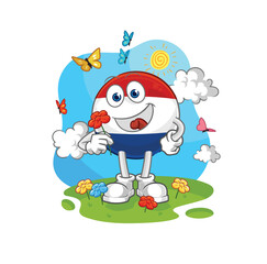 Netherlands pick flowers in spring. character vector