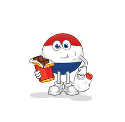 Netherlands eat chocolate mascot. cartoon vector