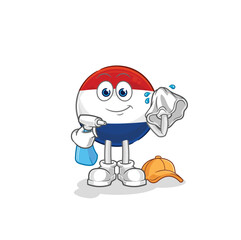 Netherlands cleaner vector. cartoon character
