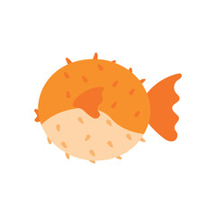 Animated Puffer Fish Sea Animal Vector Isolated on White Background © Rsyta26