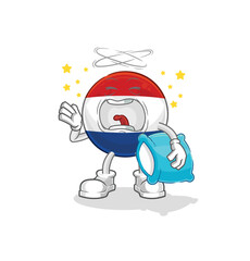 Netherlands yawn character. cartoon mascot vector