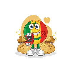 senegal propose with ring. cartoon mascot vector