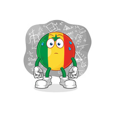 senegal thinking hard vector. cartoon character
