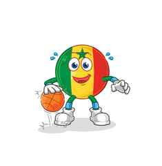 senegal dribble basketball character. cartoon mascot vector