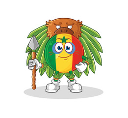 senegal tribal man mascot. cartoon vector