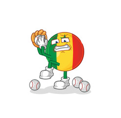 senegal baseball pitcher cartoon. cartoon mascot vector