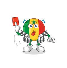 senegal referee with red card illustration. character vector