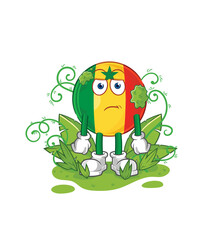senegal waiting too long mascot. cartoon vector