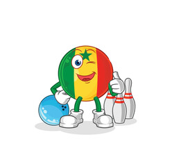 senegal play bowling illustration. character vector