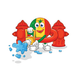 senegal firefighter vector. cartoon character