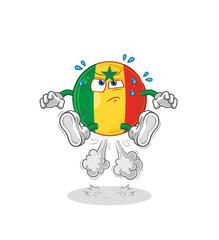 senegal fart jumping illustration. character vector