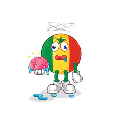 senegal no brain vector. cartoon character
