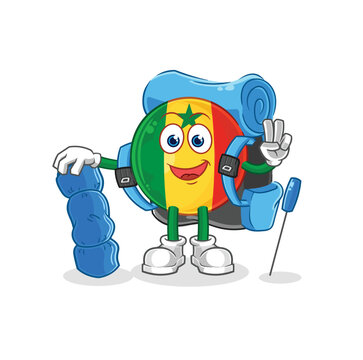 recommend clip art: senegal go camping mascot. cartoon vector