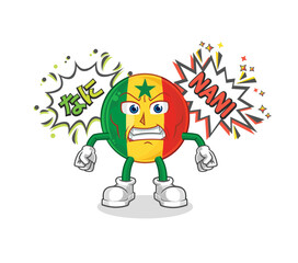 senegal anime angry vector. cartoon character
