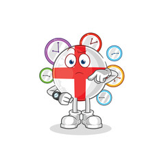 england with wristwatch cartoon. cartoon mascot vector