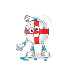 england stretching character. cartoon mascot vector