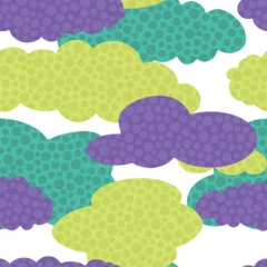 Meubelstickers Yellow green and purple clouds pattern © Ihor