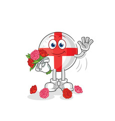 england with bouquet mascot. cartoon vector