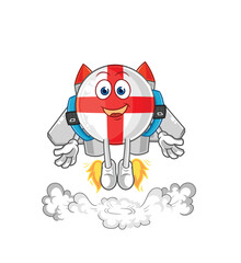 england with jetpack mascot. cartoon vector