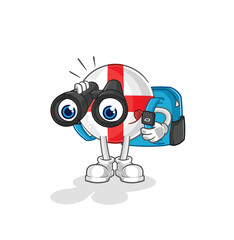 england with binoculars character. cartoon mascot vector