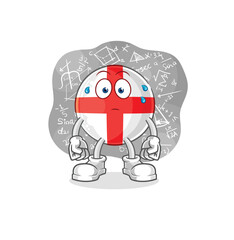 england thinking hard vector. cartoon character