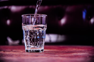 water pouring into glass