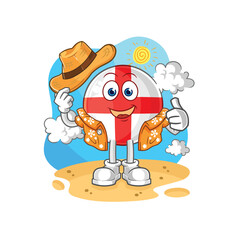 england go on vacation. cartoon mascot vector