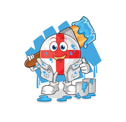 england painter illustration. character vector