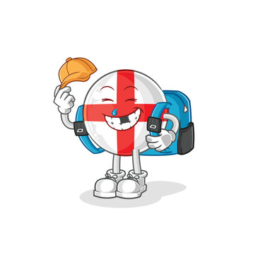 England Goes To School Vector. Cartoon Character