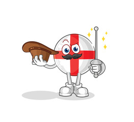 england fencer character. cartoon mascot vector