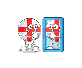 england looking into mirror cartoon. cartoon mascot vector