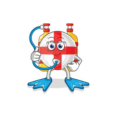 england diver cartoon. cartoon mascot vector