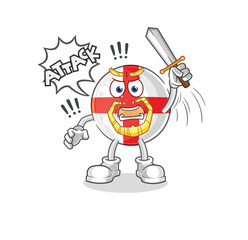 england knights attack with sword. cartoon mascot vector
