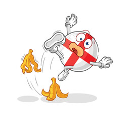 england slipped on banana. cartoon mascot vector