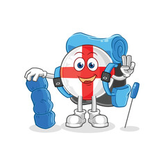 england go camping mascot. cartoon vector